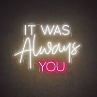 Desain Gratis Neon Sign Kustom It Was Always You Lampu Neon LED Dapat Diredupkan RGB Dekorasi Dinding Kamar Tidur Ruang Tamu Dropshipping Tanda LED