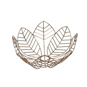 Panier en fil métallique en forme de fleur plaqué cuivre européen fait à la main, organisateur de rangement de cuisine en fer Artesign pour fruits - Product Image 6