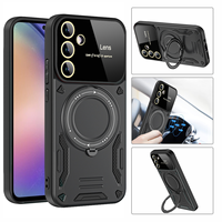 Étui magnétique avec anneau pour Samsung Galaxy A56 A36 A26 A16 A06 A54 A55 A25 A05 A15 A24 A14 A53 A13 A52, protection de l'appareil photo et support intégré