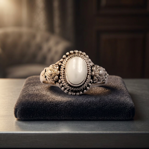 Fresh Water Pearl Oval Cabochon AAA Grade Handmade Cute Style White Certified <b>Rings</b> 925 Sterling Silver Wholesale SilverHub - Product Image 2