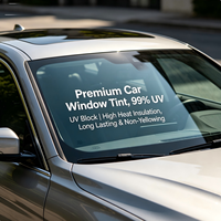 Película para Ventanas de Automóviles, Serie Cristalina, PET Antiarañazos, Rechazo de Rayos UV del 0.99, Protección de Privacidad, Baja Opacidad, No Amarillea