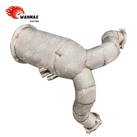 Downpipe Knalpot Performa Tinggi dengan Pelindung Panas untuk Porsche Cayenne Coupe 3.0T SUV EA839 Turbo dengan OPF