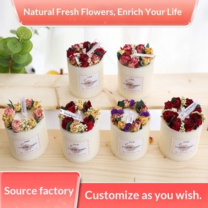 Handmade Aromatherapy Soy Wax <strong>Candles</strong>-DIY Birthday Dried Flower <strong>Candles</strong> Sweet Orange Mandarin French Rose <strong>Fresh</strong> <strong>Linen</strong> - Product Image 2