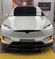Kit carrosserie en fibre de carbone Geemoxi pour Tesla Model X 2016-2019, style RZ, amélioration des performances, lèvre avant, jupes latérales, diffuseur 100%