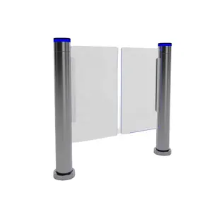 Pintu masuk keamanan swing gate supermarket RFID access control turnstile system dengan Single Lane Barrier automatic gate