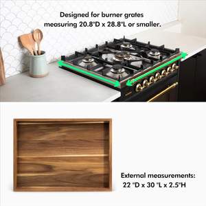 Vente en gros de couverture de poêle à nouilles en bois d'acacia avec poignée en métal, pour couvercle de cuisinière électrique et à <span class=keywords><strong>gaz</strong></span>, planche à découper au-dessus de la cuisinière - Product Image 4