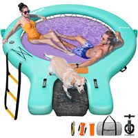 Nouvelle plateforme flottante gonflable pour piscine familiale, 8 pieds, confortable, avec hamacs aquatiques gonflables et rampe pour bateau