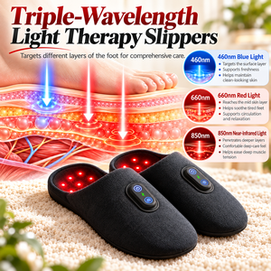 Pantuflas de Terapia de Luz Roja, Masajeador de Pies con Luz Infrarroja Cercana y Luz Azul, Pantuflas Inalámbricas Recargables con Suela Calefactable para Relajación en el Hogar - Product Image 5