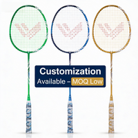 Raquette de badminton personnalisée, poignée en PVC, légère, durable, lot de 2, cadre en alliage d'aluminium, manche en acier, haute rigidité, sac à balles