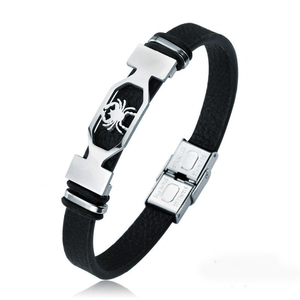 Elegante Bracciale in Acciaio Inossidabile e Pelle con i 12 Segni Zodiacali, Perfetto per l'Uso Quotidiano Maschile PK-0068 - Product Image 4