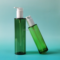 Ensemble de sérum pour le visage coréen en PETG de luxe, vert mat, lotion de soin du corps et des cheveux, avec étiquette et impression de logo