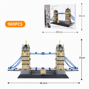 Ensemble de blocs de construction personnalisés du Tower Bridge de Londres, étiquette privée OEM, 969 pièces, briques emblématiques, jouet STEM pour adultes, décoration - Product Image 1