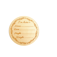 13 cartes rondes en bois gravées pour étapes importantes de bébé, épaisseur 3 mm, accessoires de photographie commémoratifs de la naissance