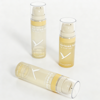 Bouteilles à pompe sans air en plastique personnalisables avec logo, vides, 5 ml, 10 ml, 15 ml, en PP, pour crème pour le visage, nettoyant, cosmétiques, lotions