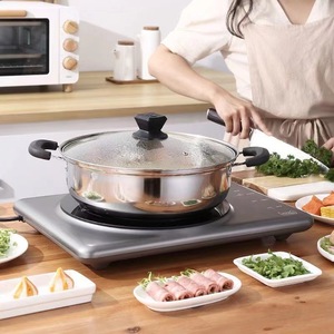 <span class=keywords><strong>Olla</strong></span> de Cocina Antiadherente de Acero Inoxidable, <span class=keywords><strong>Olla</strong></span> de Regalo con Doble Asa de Acero Inoxidable No Magnético para Sopa - Product Image 2