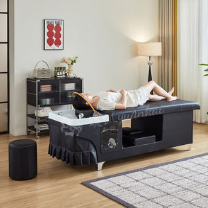 Schwarzer Schönheitssalon Thai-Massagestuhl Haarwaschbecken mit Dampfgerät Shampoo-Liege Japanisches Kopf-Spa-Bett - Product Image 4