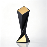 Trofeo de Resina Personalizado OEM ODM, Trofeo de Metal con Base de Mármol Negro para Regalo de Ceremonia Anual de la Empresa