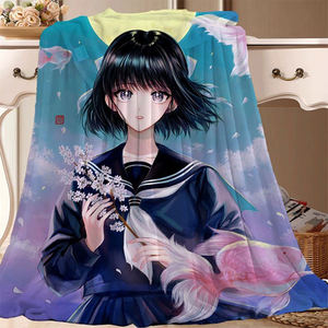 Venta al por mayor más nuevo diseño lindo Labubu tela franela Oficina siesta todas las estaciones aire acondicionado manta 180*230 cm mantas de flores grandes - Product Image 2