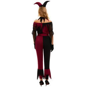 Costume de clown de cirque pour femme, costume <span class=keywords><strong>d</strong></span>'Halloween, <span class=keywords><strong>carnaval</strong></span>, combinaison de clown, <span class=keywords><strong>arlequin</strong></span> coquin - Product Image 6