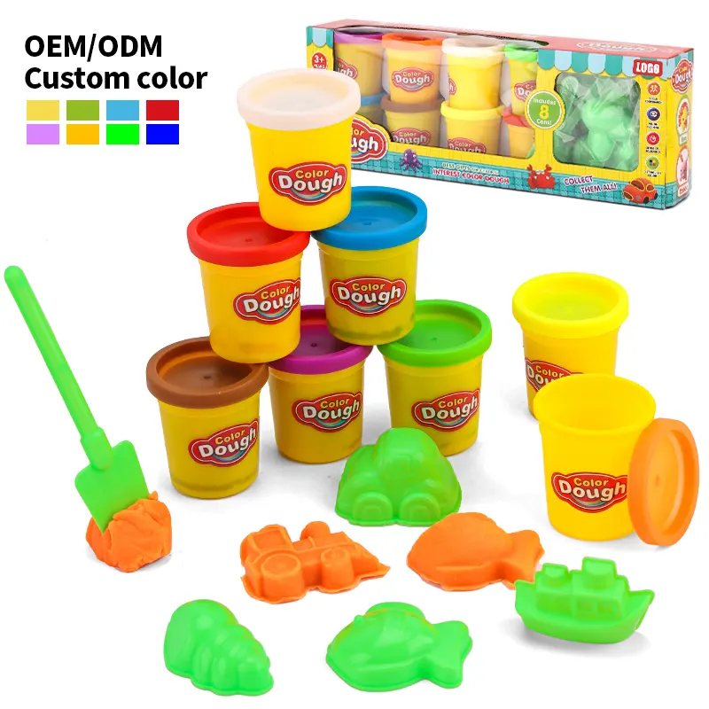 Leemook 8 buah set Playdough Kit pemodelan tanah liat polimer tanah liat untuk anak-anak bermain Set adonan anak-anak jumlah besar bermain adonan