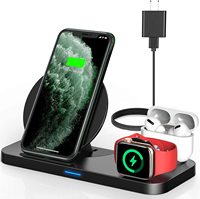 Support de charge sans fil en métal rapide 4 en 1 avec technologie QC3.0 mince et portable pour téléphone portable