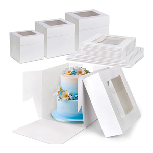 Bán buôn giá rẻ kích thước khác nhau tùy chỉnh bao bì có thể gập lại cửa sổ các tông màu trắng sinh thái thân thiện với hộp bánh 12x12x8 - Product Image 5