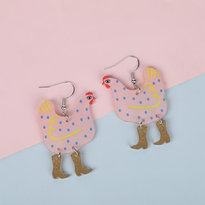 <span class=keywords><strong>Pendientes</strong></span> de Gallina 3D Coloridos y Únicos de Dibujos Animados, <span class=keywords><strong>Pendientes</strong></span> de Acrílico Ecológicos y Divertidos con Forma de Animal <span class=keywords><strong>para</strong></span> Niñas - Product Image 6