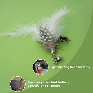 Interaktiver Elastischer Katzenwedel <span class=keywords><strong>Teaser</strong></span> Ersatzanhänger mit Federschwanz für Drinnen, zum Spielen, Jagen und Trainieren für Kätzchen - Product Image 4