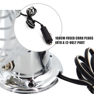 <b>12V</b> Heavy Duty 6" Chrome Metal <b>Fan</b> Portable RV Cooling <b>Fan</b> with 2-Speed Switch Car <b>Fan</b> - Product Image 6