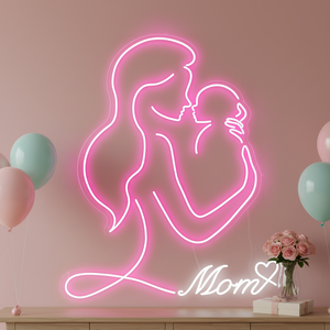 En stock, enseigne au néon pour la fête des mères, LED 20 pouces, maman et bébé, joyeuse fête des mères, enseignes au néon pour décoration murale, cadeau, enseignes au néon personnalisées - Product Image 6