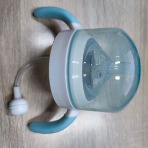 Baby Bottle With Handles Silicone 0-12 Months Child Feeding Accessory Straight Body Design - Product Image 2