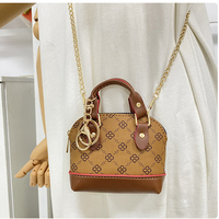 Porte-monnaie mini en cuir PU écologique pour femme, en forme de coquillage, avec motif floral, idéal pour la vente en gros