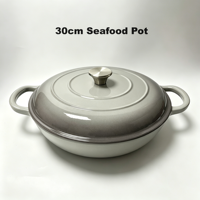 Ensemble de batterie de cuisine en fonte 3 pièces, compatible four, comprenant poêle, casseroles et faitout, pour cuisinières à induction et à gaz