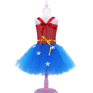 Niños rendimiento femenino superhéroe Wonder Cosplay disfraz burbuja vestido Halloween KID - Product Image 4