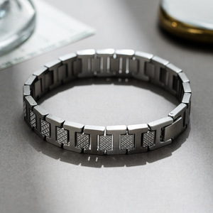 Bracciale catena maglie unisex, bracciale <span class=keywords><strong>acciaio</strong></span> inox ipoallergenico, bracciale moderno personalizzabile per ingrosso. - Product Image 4