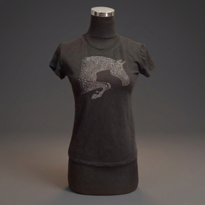 ผู้หญิงขี่ม้ากีฬาสวมเสื้อยืดคอกลม - Product Image 3