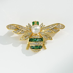 Xiliangfeizi Hot Bán pháp siêu đẹp thiết kế mới cao cấp Ngọc trai nước ngọt Bee Trâm Corsage người đàn ông của huy hiệu - Product Image 2