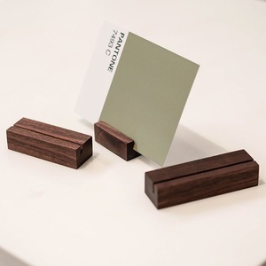 Porta Tarjetas de Visita de Madera Decorativo Personalizado para Escritorio, Exhibidor de Menús para Restaurantes, Porta Postales de Madera Sólida para Oficina - Product Image 4
