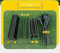 Ensemble de meubles de camping pliables portables d'extérieur : 6 chaises lune avec table pliante pour pique-nique, plage, voyage, randonnée