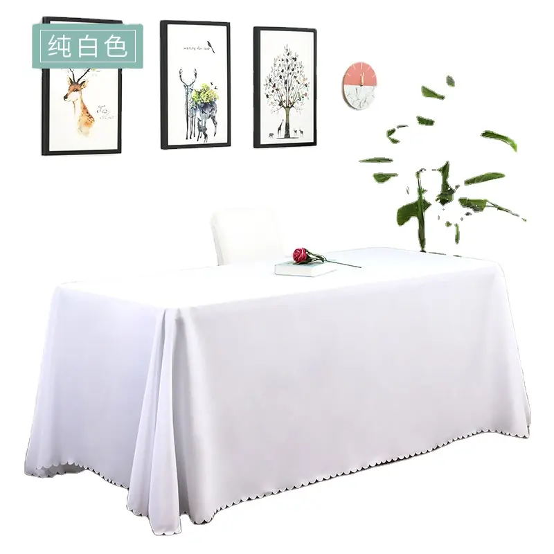 Hot Selling Custom Draped Table Cloth Linen Outdoor Party Table Cover Printed Exhibition Tablecloth