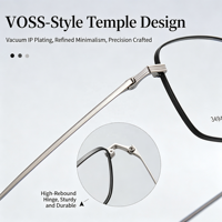 34949 Desain Anti-selip Slim Temple. Gaya VOSS. Bingkai Kacamata Pria Gaya Bisnis Retro Berbingkai Logam