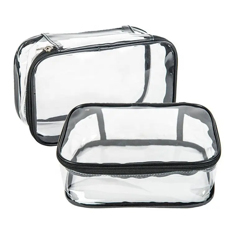 wholesale Clear PVC plastic cosmetic bag bath wash makeup packaging bags