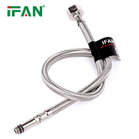 Tuyau flexible en métal ondulé en acier inoxydable IFAN pour accessoires de douche et toilettes de salle de bain