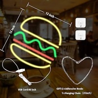 IMEGINA Letreros de Neón LED Personalizados Hechos a Mano con Logotipo, Publicidad Personalizable para Interiores/Exteriores, Decoración de Pared para Hamburgueserías y Edificios