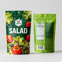 Sacs en plastique personnalisables à haute barrière pour aliments, sacs pour salades de légumes frais, pochettes verticales