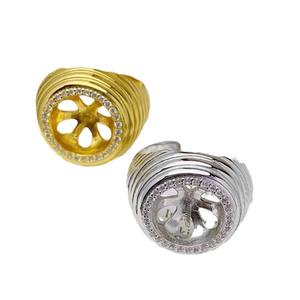 Porte-bague vide en argent S925 10550DIY avec support pour bijoux rond de 10 à 13 mm pour femmes, accessoires de maquillage avec perles - Product Image 5