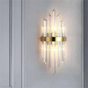Modern Design <b>Wall</b> Light Indoor LED Crystal Decoration Background <b>Sconce</b> Lamp Warm White RGB Color Stainless Steel Hotel Rooms - Product Image 3