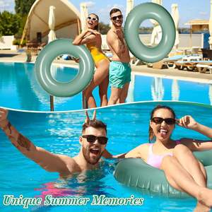Cincin renang tiup PVC anak-anak dan dewasa, perangkat floatasi kolam dan mainan pantai untuk danau dan pantai musim panas - Product Image 4
