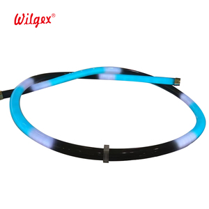 <span class=keywords><strong>LED</strong></span> Neon Black Jacket Silicone Pixel Color 24V Flexible Programable Tube Light RGB 360 grados Round Dia 22mm Light Strip - Product Image 6