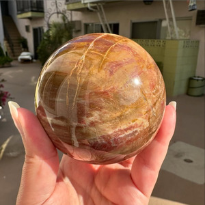 Sphère en bois pétrifié unique en gros - Sphère en pierre polie - Convient pour la décoration de bureau à domicile et au bureau, collection de pierres - Product Image 3